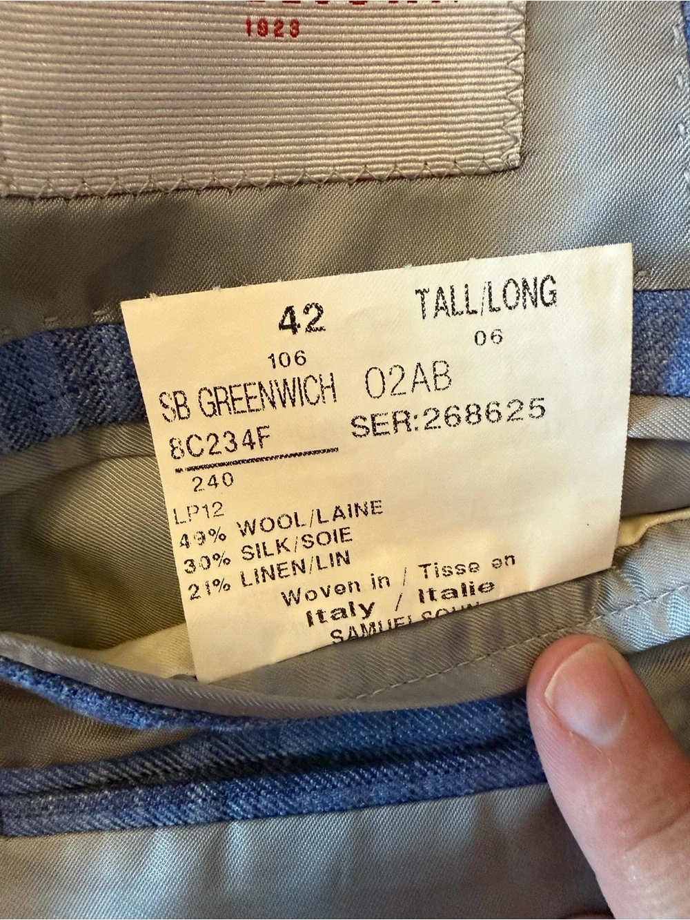 Samuelsohn Light Blue Greenwich Plaid Single Breast Sport Coat
